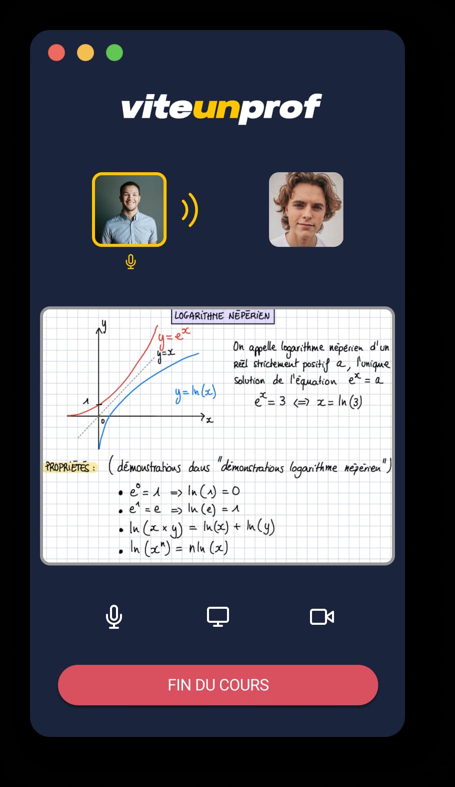 Aperçu page de visio Viteunprof